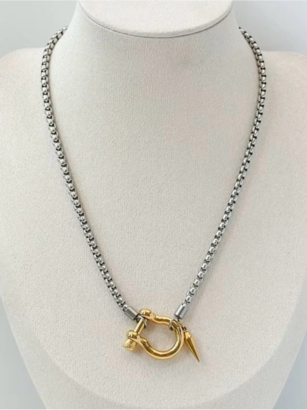 Artizan Joyeria - Herradura Mix Metal Spike Necklace | waterproof | 18K gold*